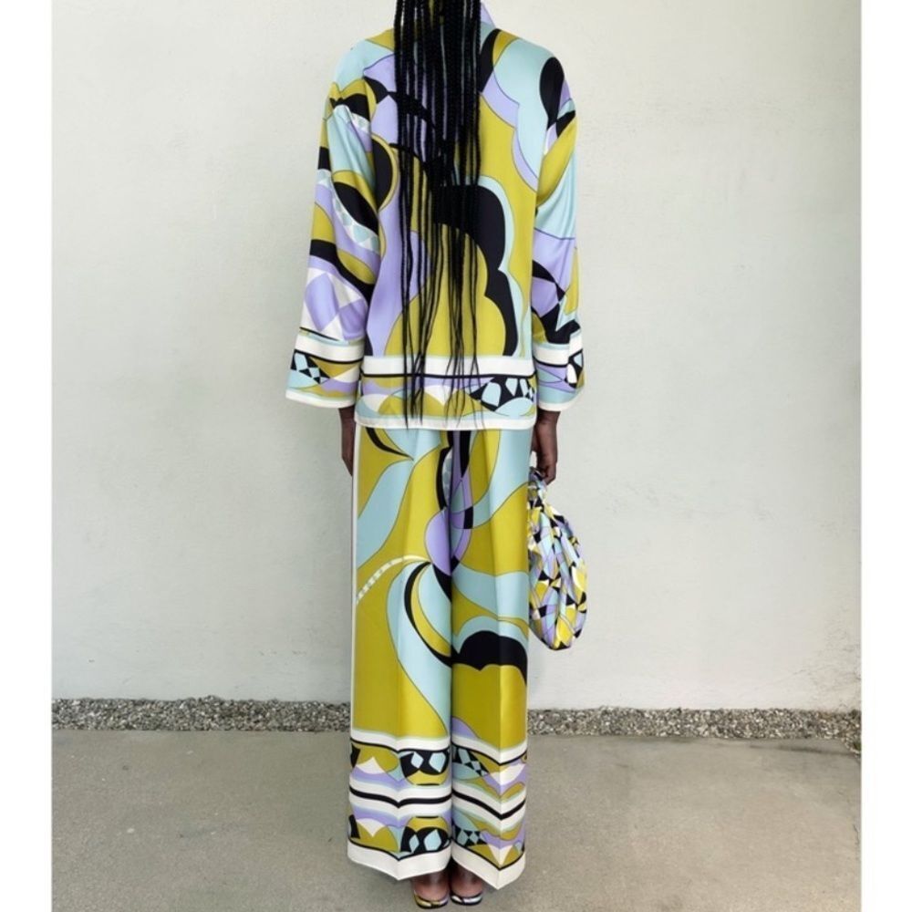 ZARA Set Printed Shirt and Palazzo Pants Size XS• BLOGGER FAVORITE • NEW - Picture 4 of 12